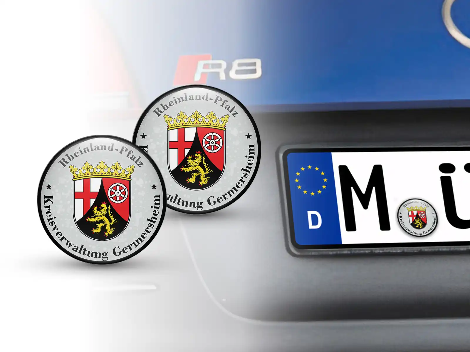 TÜV Kennzeichen-StickerKreisverwaltung Germersheim Nummernschild plakette